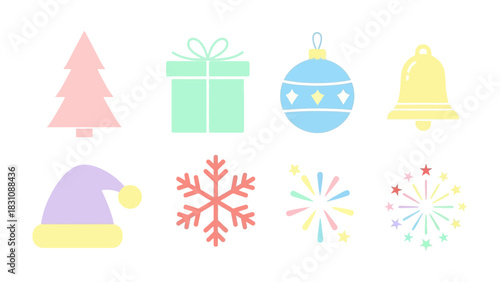 Festive Holiday Icon: A collection of charming Christmas icons. This set radiates holiday cheer. 