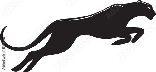 Running Cheetah Silhouette – Fast Leaping Wild Cat Vector Logo