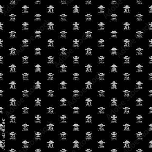 Page with a 404 error isolated seamless pattern on black background