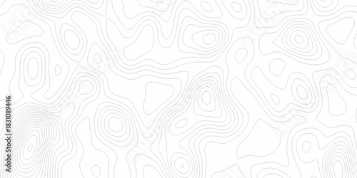Seamless vector topographic map background. Contour elevation topographic and textured Background of geographic grid for hiking and mountain sports. Abstract black and white topographic contours lines