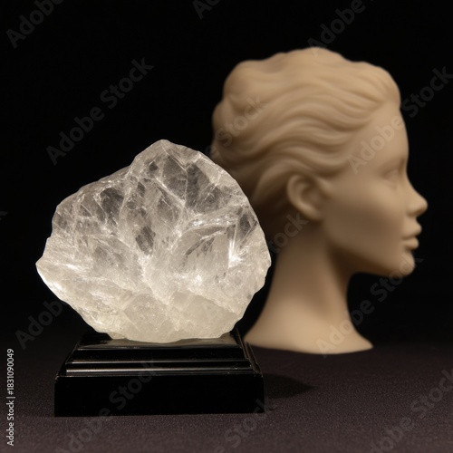 Vintage Glass Head Model with Crystal