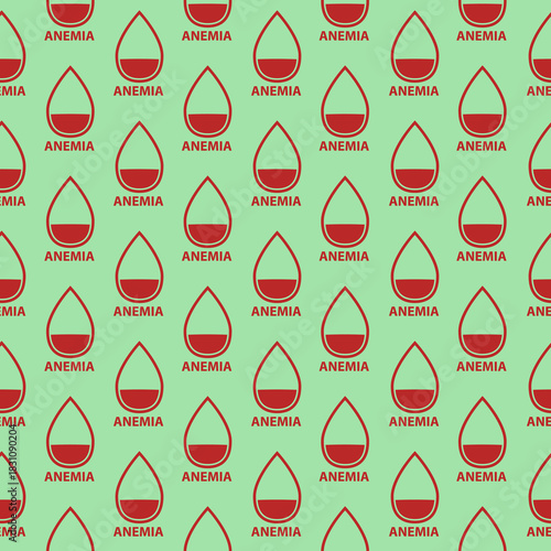Anemia seamless pattern isolated on color background