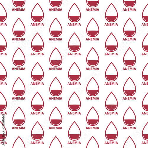 Anemia seamless pattern isolated on white background