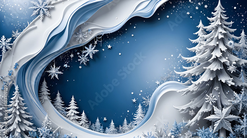 Christmas background for winter and New Year holidays. Festive winter landscape. poster, banner, flyer, background