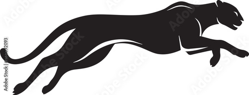 Running Cheetah Silhouette – Fast Leaping Wild Cat Vector Logo