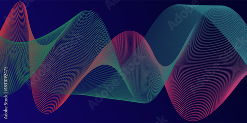 Infinite line stripes ripple 3d abstract background tech. Futuristic, modern, and minimalist concept with copy space.