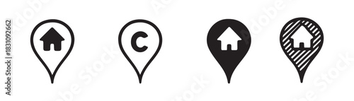 Address icon set. home location icon vector design