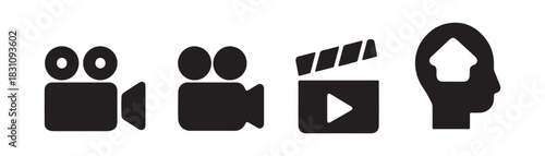 Video icon set. video camera icon vector. movie sign. cinema vector