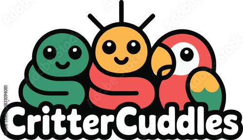 Funny cartoon bug happy birthday card cute colorful illustration