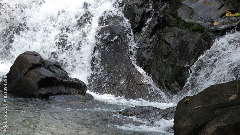 Naklejka premium Aruvikuzhy waterfalls, Pallickathode, Kottayam, Kerala, India