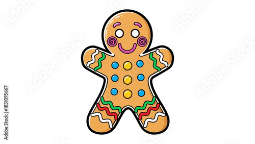 Gingerbread Man Delights: A cheerful gingerbread man, adorned with colorful candies and frosting, is a charming icon of holiday joy and festive baking.