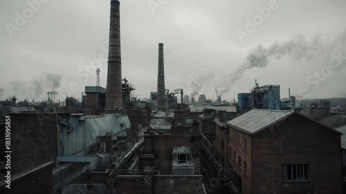 Industrial Landscape - A Glimpse into Urban Pollution and Environmental Concerns.