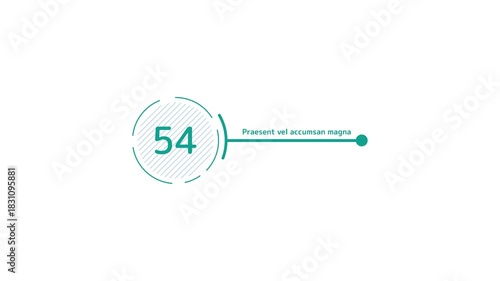 Animated element of infographics - striped circle callout with horizontal line