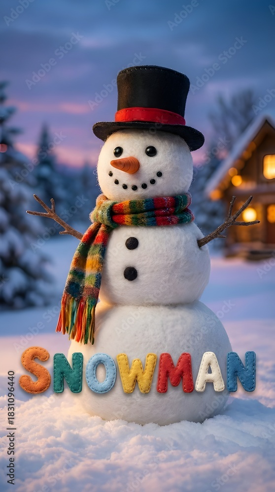 Obraz premium snowman on the snow