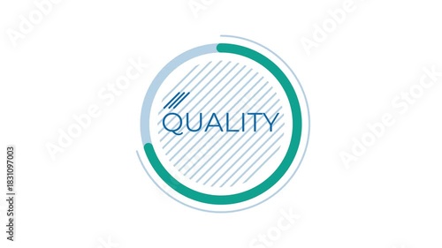 Animated element of business infographic - circle chart with diagonal stripes