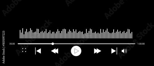 vector illustration of video player. audio player. music player