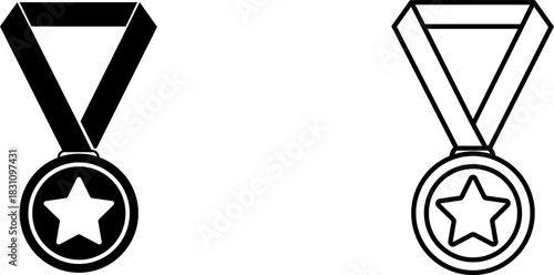 Unique star medal icon design for awards and recognition in various settings