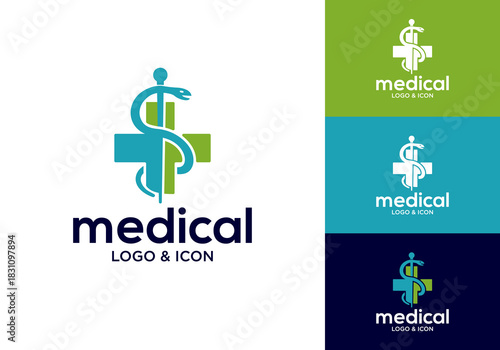 Health icon and Medical logo design vector