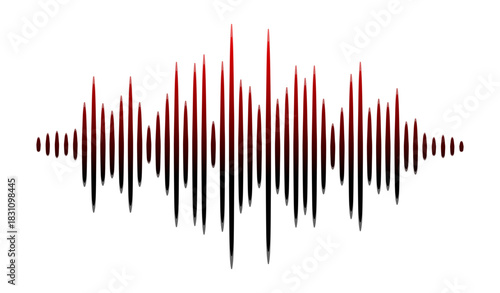 black and red equalizer or sound wave bands without background