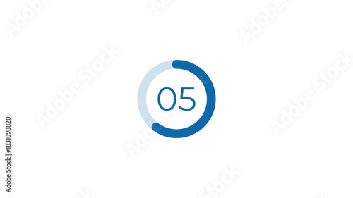 Animated business infographic element - circle chart with a number