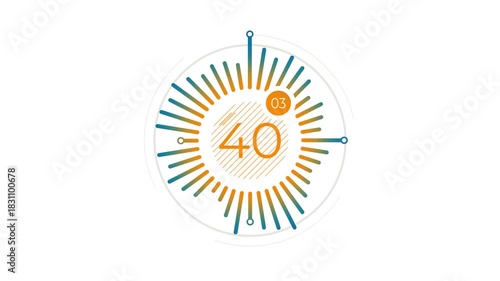 Animated element of business infographic - abstract radial chart