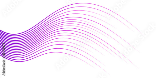 Vibrant Purple and Pink Abstract Speed Lines Element. Dynamic Flowing Wavy Graphic with Gradient Color and High-Velocity Effect