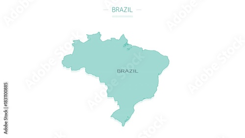 Animated element of geographic infographics - map of Brazil