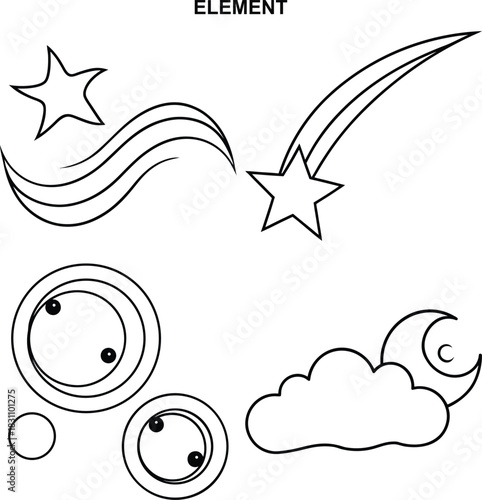 Simple celestial design elements