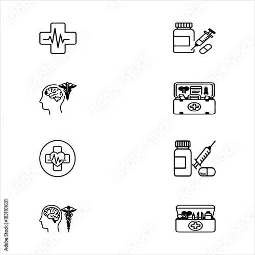 A Vibrant Professional Health Care Icon Symbol, Showcasing Wellness and Support in a Flat Design Minimalist Vector for Digital Medical Success Growth Service Solutions.