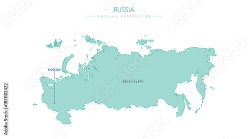 Animated element of geographic infographics - map of Russia