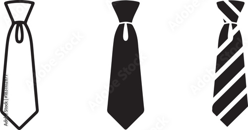 Collection of Elegant Neckties in Various Styles for Business and Formal Occasions Icon