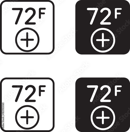 Isolated Smart Thermostat Icon, smart thermostat symbol, temperature control smart icon, black minimal thermostat design, climate control tool for buyers, clean vector for home energy use