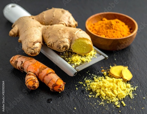 Ginger Root Grating Ceramic Tool Fine Pulp Turmeric Contrast Bamboo Bowl