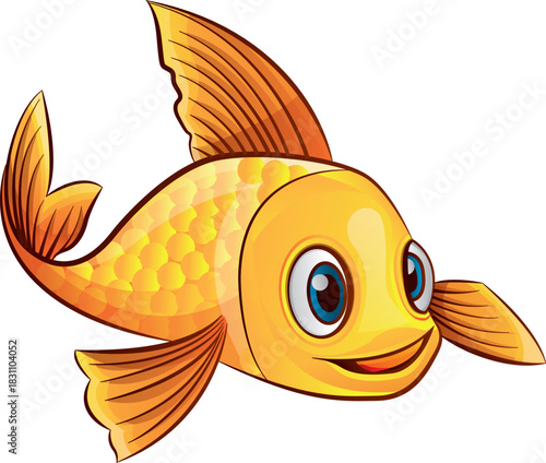 fish cartoon animal vector illustration cute mammal funny character fun smile zoo happy pet drawing art