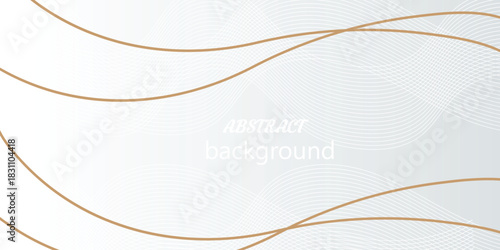 Abstract vibrant gradient line background vector. presentation.Circular pattern with minimalist golden lines on white background Modern wallpaper design for backdrop, website, business, technology