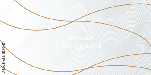 Abstract vibrant gradient line background vector. presentation.Circular pattern with minimalist golden lines on white background Modern wallpaper design for backdrop, website, business, technology