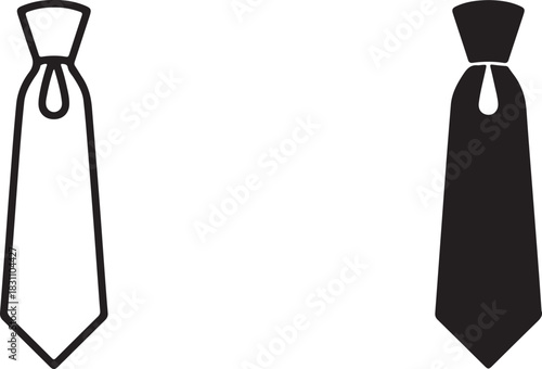 Elegant black and white tie illustrations symbolizing business professionalism and sophistication for corporate designs