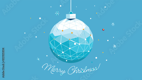 A colorful Christmas ball embellished with stars and text, capturing the essence of festive joy and celebration..eps