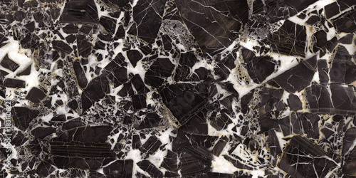 High-resolution black marble terrazzo texture. Porcelain tile carpet.
