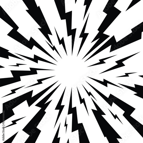 Explosive radial lightning bolt burst pattern