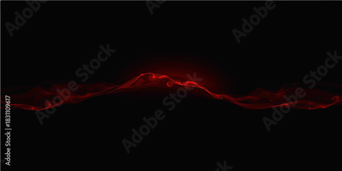 Abstract inferno: Fiery red and yellow smoke motion on a black background, suggesting dangerous burning heat and explosion energy