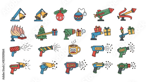 Festive Celebrations: A charming illustration capturing the holiday spirit with vibrant decorations, creating an atmosphere of joy and excitement. 