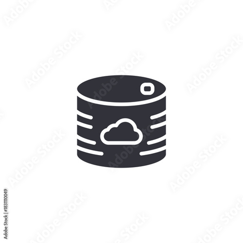 Database with shield badge. Server stack with protective shield representing database defense, cyber threat prevention, and secure system hosting.