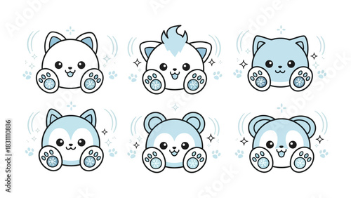 Playful Pup Collection: A collection of adorable, cartoonish pups. Each pup with unique details. These delightful creatures will surely bring joy.