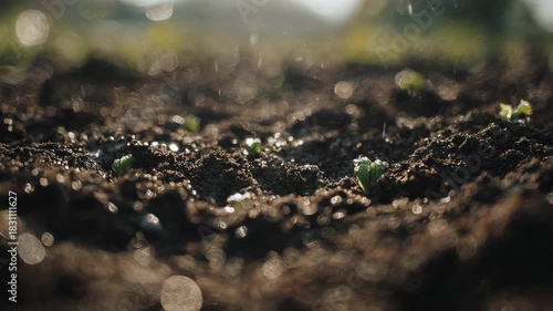 Tiny Sprouts Emerge - A Glimpse of New Life in the Garden.