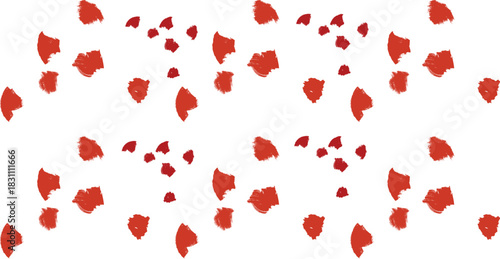 Abstract pattern of orange shapes on white background artistic design