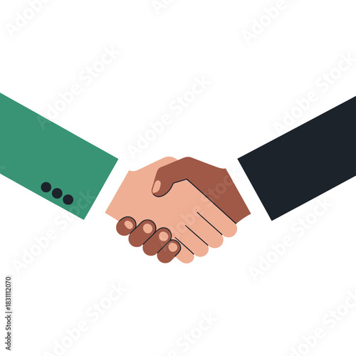 Two hands shaking in agreement, representing a business deal and partnership.