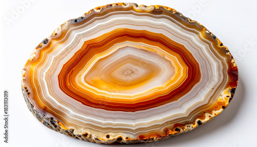 Agate Slice on White Background