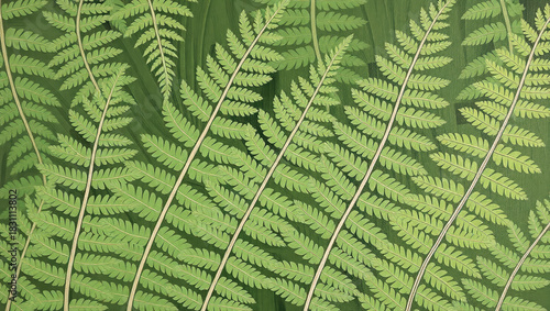 Close-up of vibrant green fern leaves