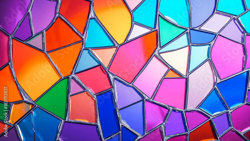 Vibrant abstract glass mosaic pattern